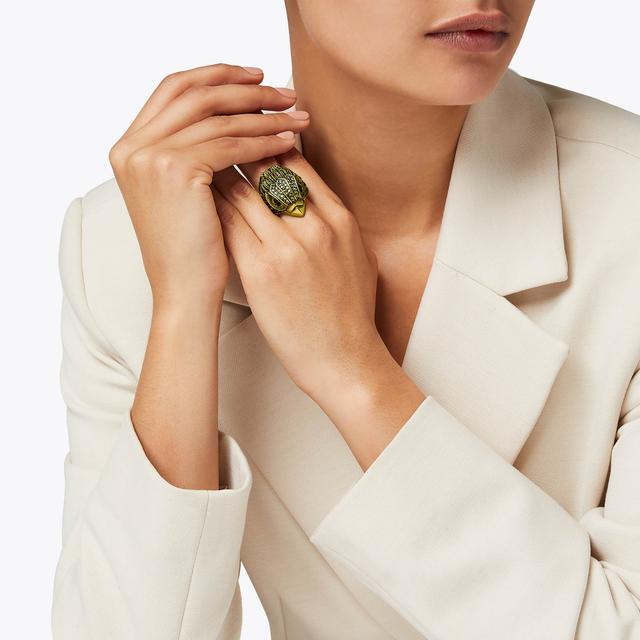 Carvela By Kurt Geiger EAGLE XL CHUNKY RING Gunmetal Eagle Head Emblem XL Chunky Ring By KURT GEIGER LONDON