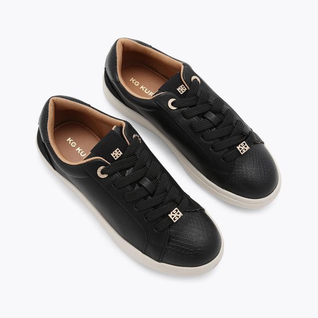 Carvela By Kurt Geiger ELIZA Black Textured Trainer By KG KURT GEIGER