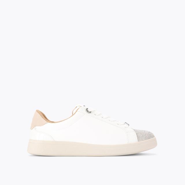 carvela by kurt geiger ELIZA GEM White Crystal Lace Up Sneaker by KG KURT GEIGER