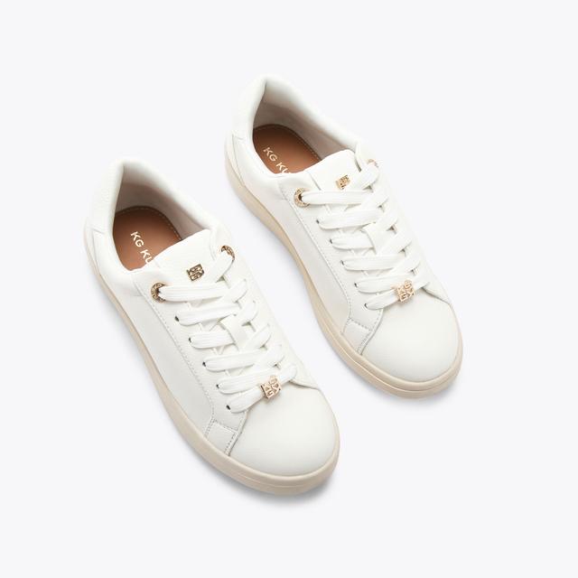 Carvela By Kurt Geiger ELIZA White Lace Up Sneaker By KG KURT GEIGER