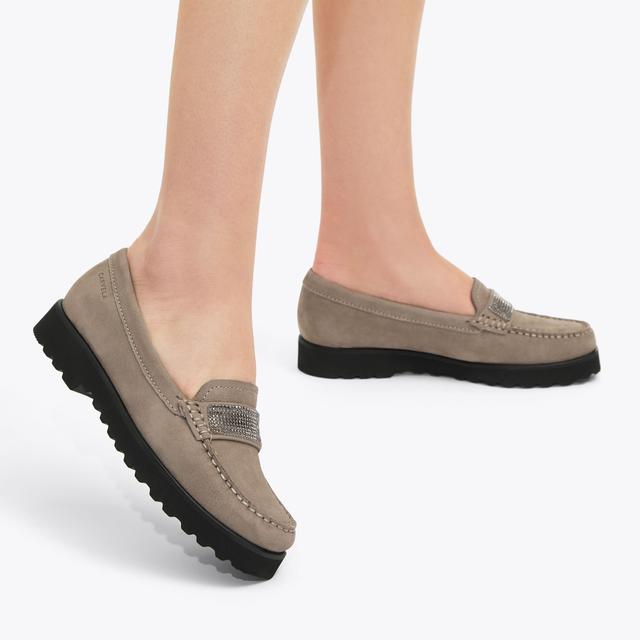 Carvela By Kurt Geiger ESSENCE Taupe Suede Slip On Loafer By CARVELA COMFORT