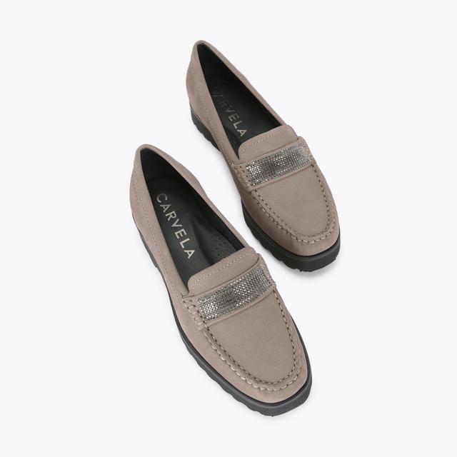 Carvela By Kurt Geiger ESSENCE Taupe Suede Slip On Loafer By CARVELA COMFORT