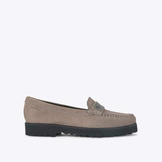 carvela by kurt geiger ESSENCE Taupe Suede Slip On Loafer by CARVELA COMFORT