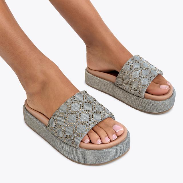 Carvela By Kurt Geiger ESTELLA FLATFORM Metallic Gold Fabric Flatform Heel By CARVELA