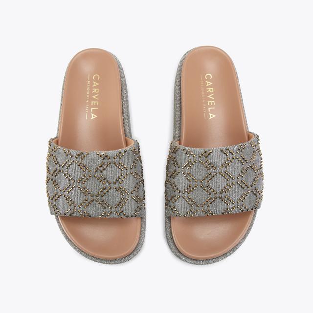 Carvela By Kurt Geiger ESTELLA FLATFORM Metallic Gold Fabric Flatform Heel By CARVELA