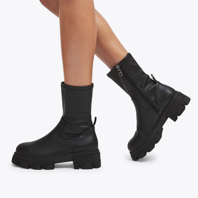 Carvela By Kurt Geiger EXPLORER SOCK Black Soft Ankle Boot By CARVELA