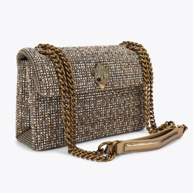 Carvela By Kurt Geiger FABRIC MD KENSINGTON Beige Crystal Houndstooth Shoulder Bag By KURT GEIGER LONDON