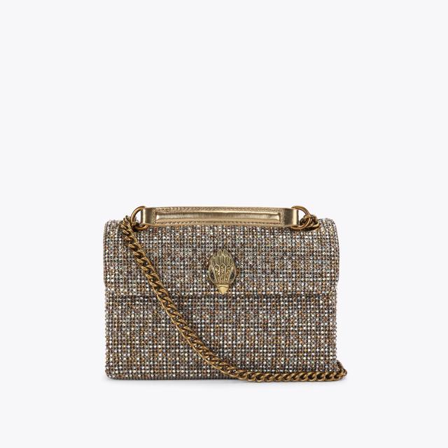 carvela by kurt geiger FABRIC MD KENSINGTON Beige Crystal Houndstooth Shoulder Bag by KURT GEIGER LONDON