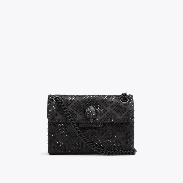carvela by kurt geiger FABRIC MINI KENSINGTON Black Crystal Cross Body Fabric Bag by KURT GEIGER LONDON