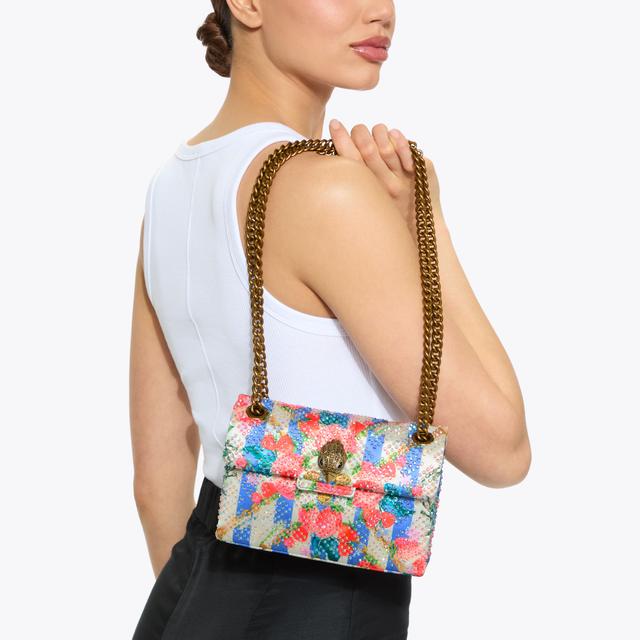 Carvela By Kurt Geiger FABRIC MINI KENSINGTON Blue Stripe Mini Bag By KURT GEIGER LONDON