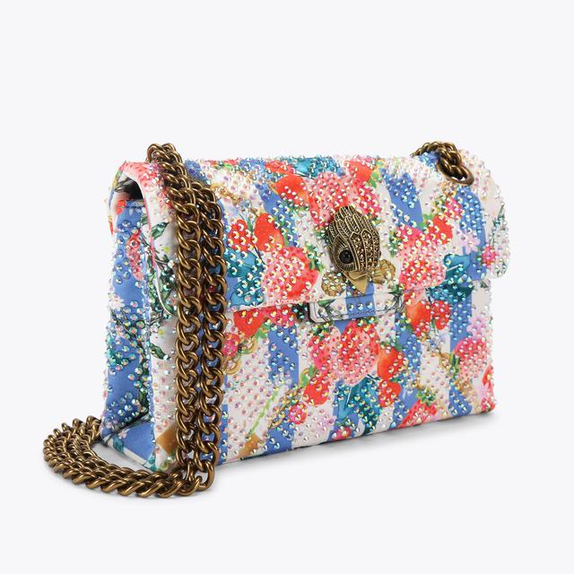 Carvela By Kurt Geiger FABRIC MINI KENSINGTON Blue Stripe Mini Bag By KURT GEIGER LONDON