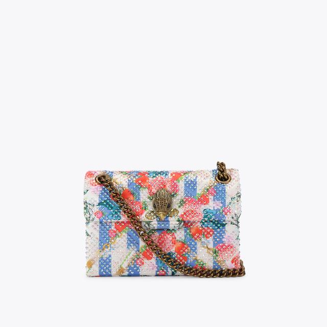 carvela by kurt geiger FABRIC MINI KENSINGTON Blue Stripe Mini Bag by KURT GEIGER LONDON