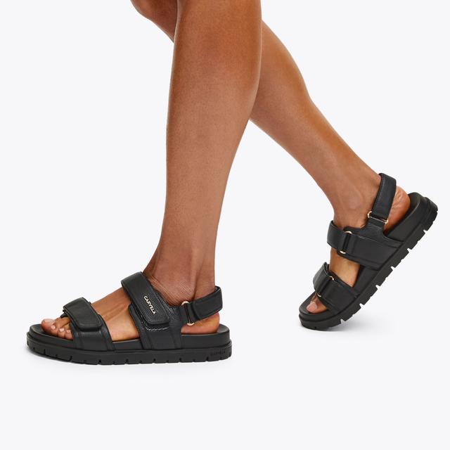 Carvela By Kurt Geiger FAME Black Velcro Sandal By CARVELA