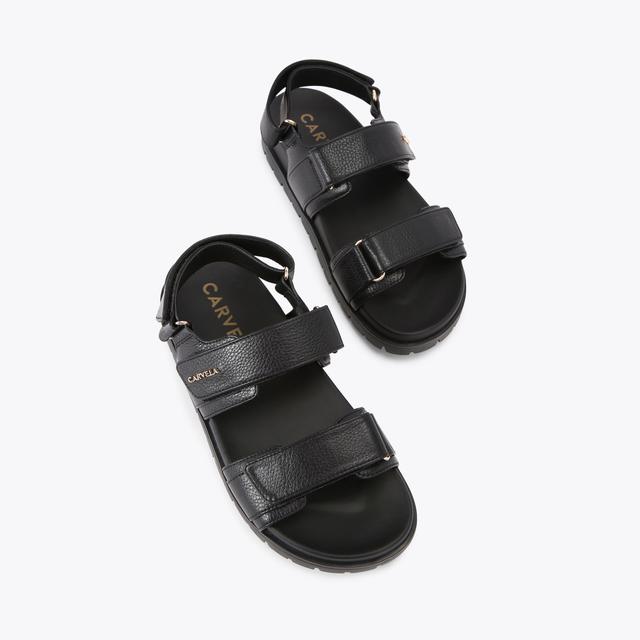 Carvela By Kurt Geiger FAME Black Velcro Sandal By CARVELA