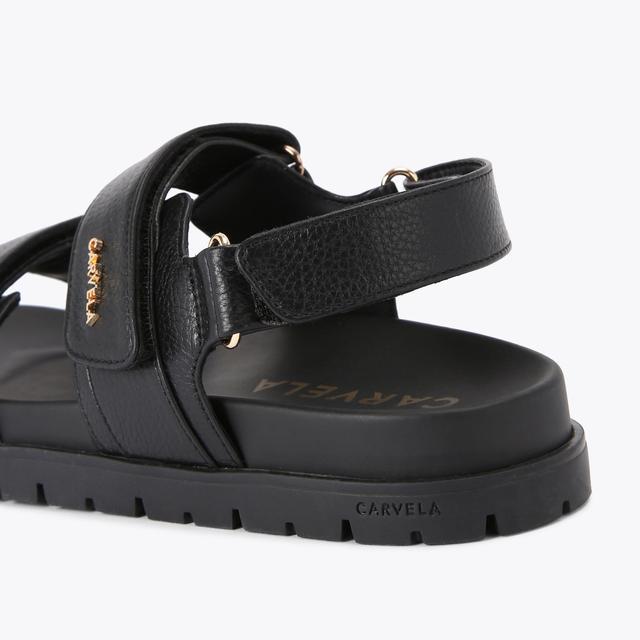 Carvela By Kurt Geiger FAME Black Velcro Sandal By CARVELA