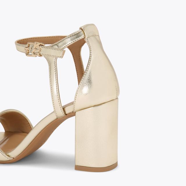 Carvela By Kurt Geiger FARYN 2 Gold Block Heel Sandal By KG KURT GEIGER