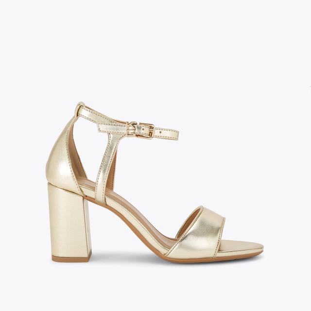 carvela by kurt geiger FARYN 2 Gold Block Heel Sandal by KG KURT GEIGER
