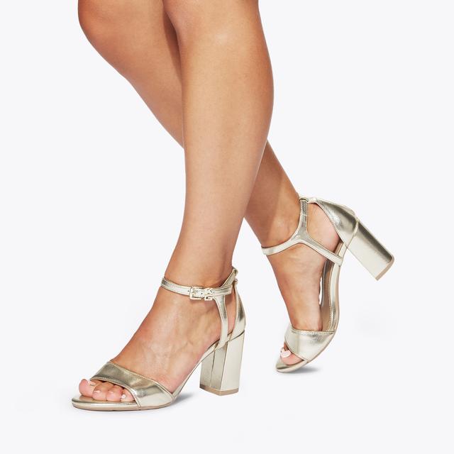 Carvela By Kurt Geiger FARYN BLOCK Gold Block Heel By KG KURT GEIGER