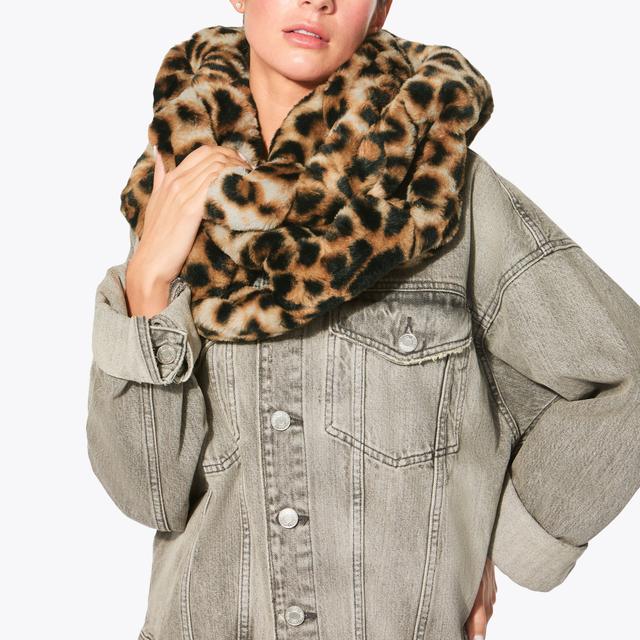 Carvela By Kurt Geiger FAUX FUR CHAIN SCARF Leopard Print Chain Scarf By KURT GEIGER LONDON