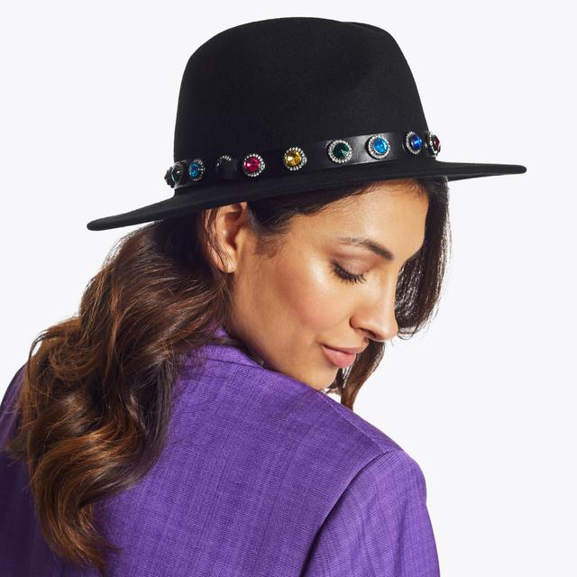 Carvela By Kurt Geiger FEDORA OCTAVIA HAT Black Wool Fedora Hat By KURT GEIGER LONDON