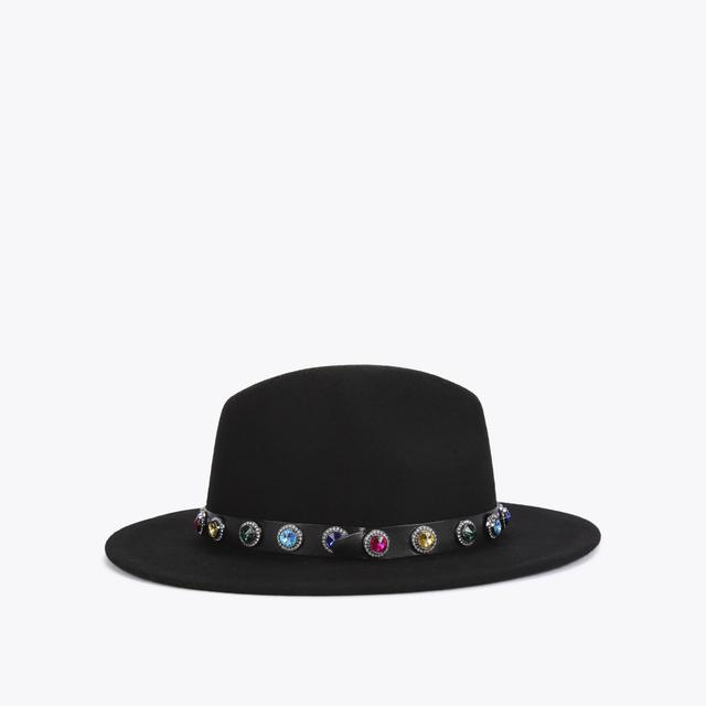 Carvela By Kurt Geiger FEDORA OCTAVIA HAT Black Wool Fedora Hat By KURT GEIGER LONDON