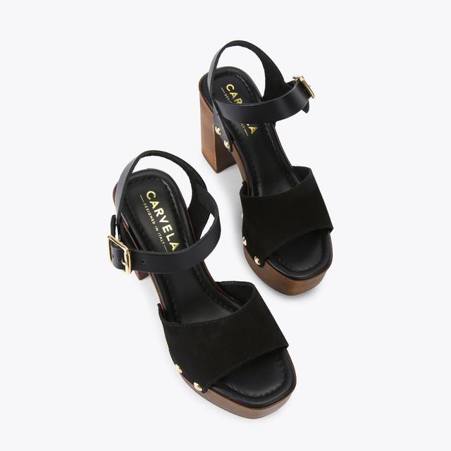 Carvela By Kurt Geiger FESTA BLOCK Black Suede Platform Heel By CARVELA COMFORT