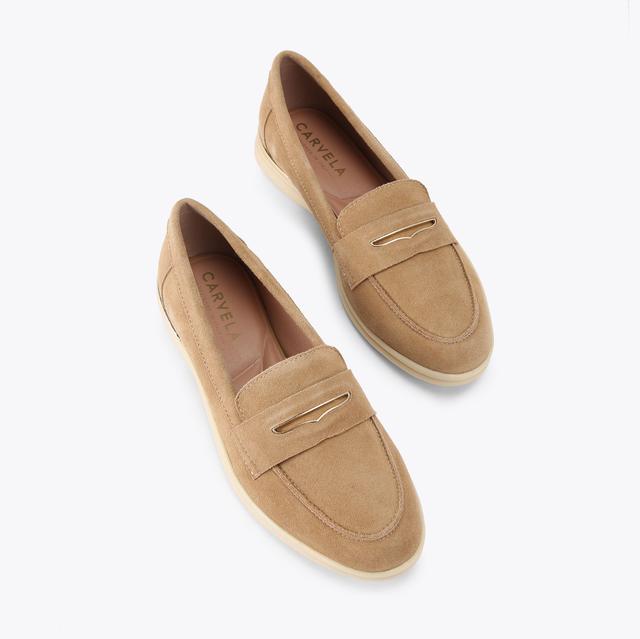 Carvela By Kurt Geiger FIA LOAFER Tan Suede Loafer By CARVELA COMFORT