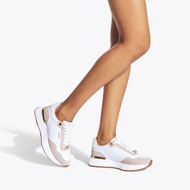 Carvela By Kurt Geiger FLARE White Lather Nylon Trainers By CARVELA
