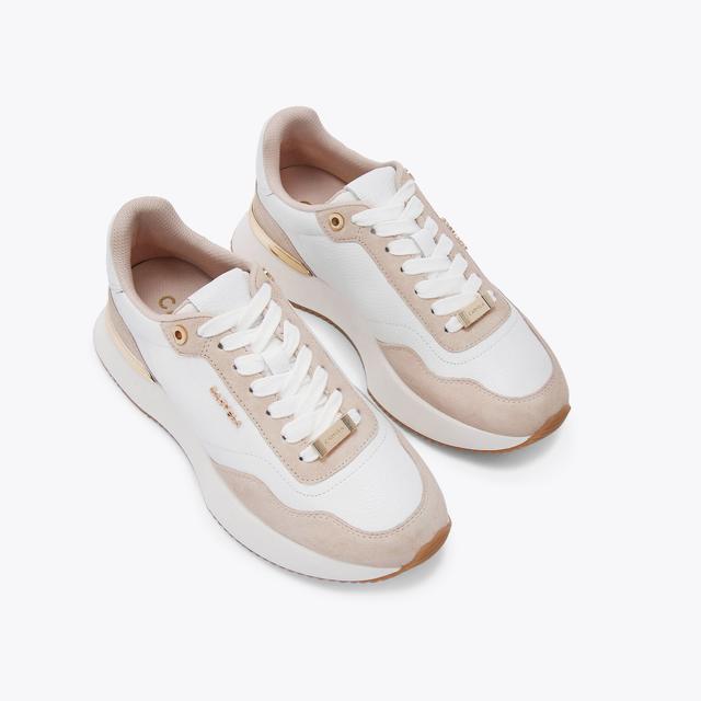 Carvela By Kurt Geiger FLARE White Lather Nylon Trainers By CARVELA