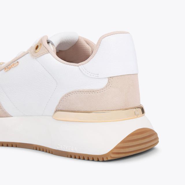 Carvela By Kurt Geiger FLARE White Lather Nylon Trainers By CARVELA
