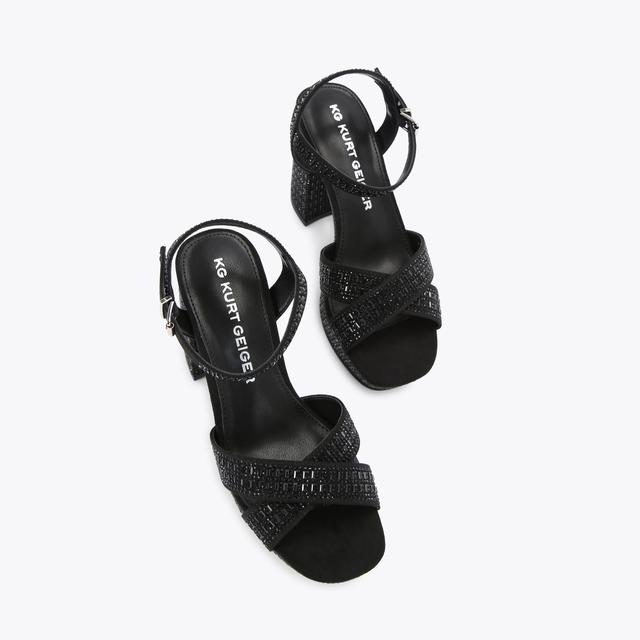 Carvela By Kurt Geiger FLEUR PLATFORM Black Fabric Heel By KG KURT GEIGER