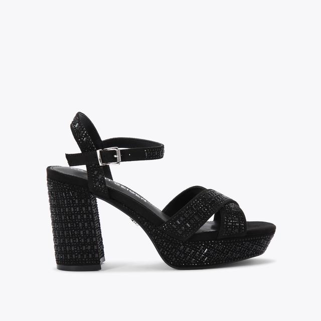 carvela by kurt geiger FLEUR PLATFORM Black Fabric Heel by KG KURT GEIGER