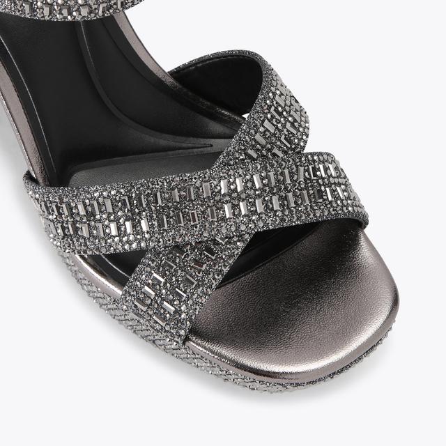 Carvela By Kurt Geiger FLEUR PLATFORM Gunmetal Metallic Platform Heel By KG KURT GEIGER