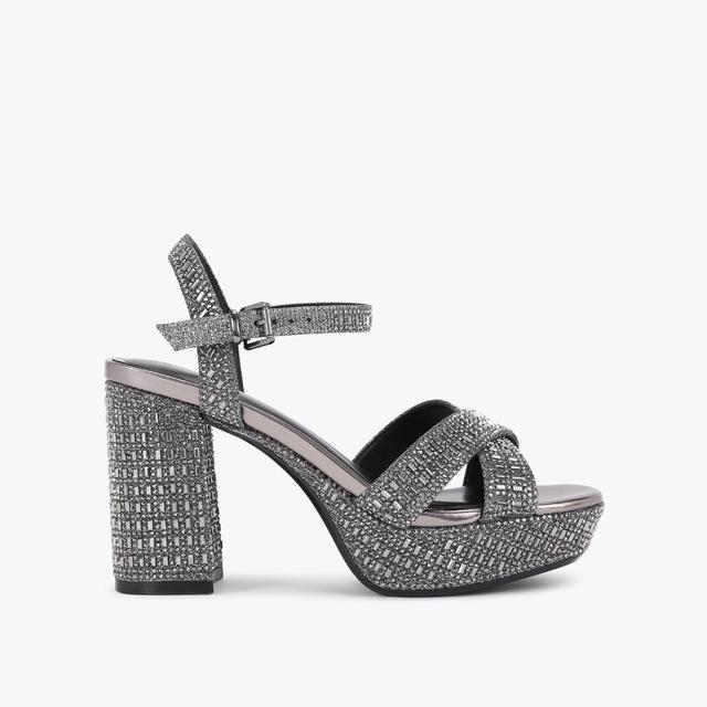 carvela by kurt geiger FLEUR PLATFORM Gunmetal Metallic Platform Heel by KG KURT GEIGER