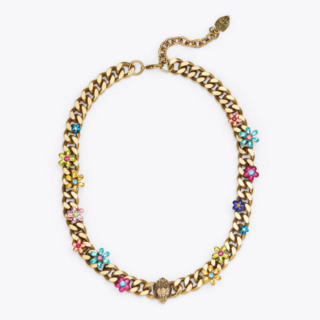 carvela by kurt geiger FLORAL EAGLE COLLAR Brass Chain Flower Necklace by KURT GEIGER LONDON