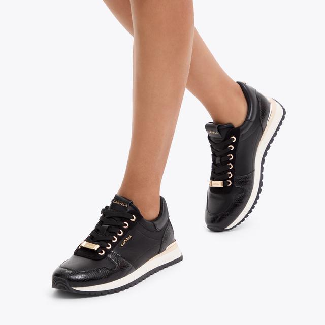 Carvela By Kurt Geiger FLORENCIA SNEAKER Black Lace Up Trainer By CARVELA