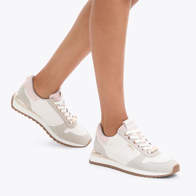 Carvela By Kurt Geiger FLORENCIA SNEAKER Bone Synthetic Lace Up Trainer By CARVELA