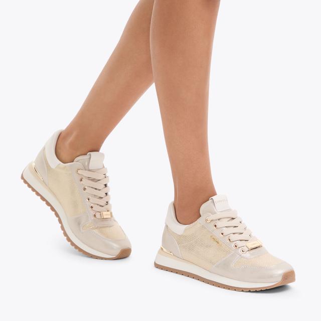 Carvela By Kurt Geiger FLORENCIA SNEAKER Gold Lizard Embossed Trainer By CARVELA