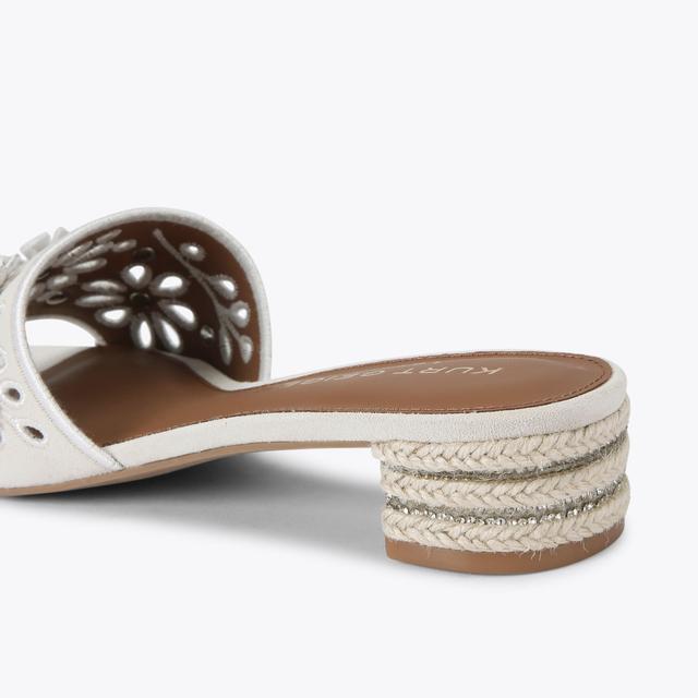 Carvela By Kurt Geiger FLOWER LOW SANDAL Bone Suede Slip On Sandal By KURT GEIGER LONDON