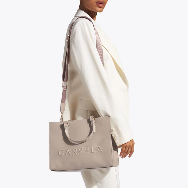 Carvela By Kurt Geiger FRAME MIDI TOTE Taupe Tote Bag By CARVELA