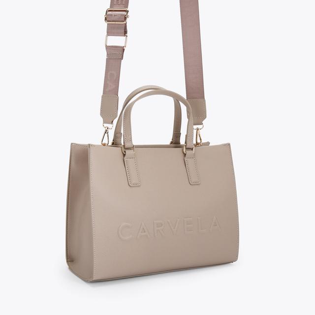 Carvela By Kurt Geiger FRAME MIDI TOTE Taupe Tote Bag By CARVELA