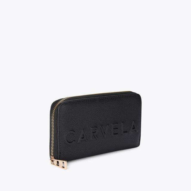 Carvela By Kurt Geiger FRAME PURSE Black Zip Around Wallet By CARVELA