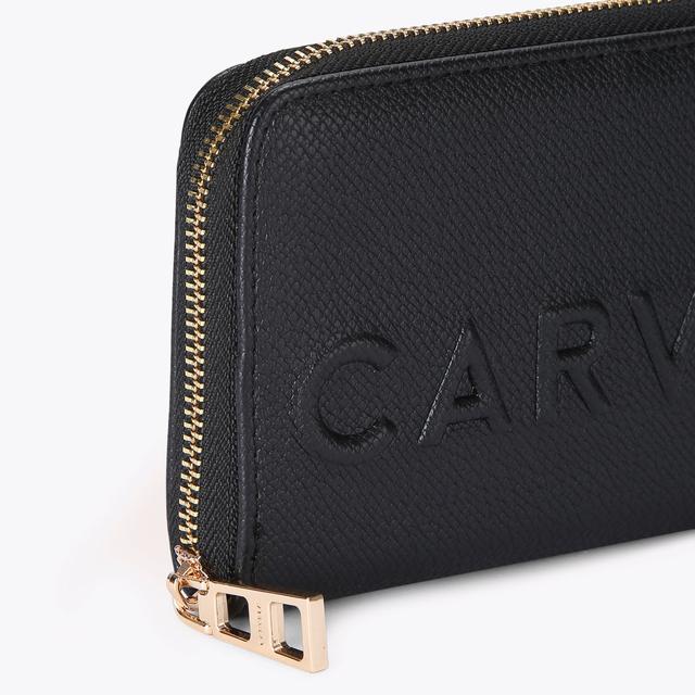 Carvela By Kurt Geiger FRAME PURSE Black Zip Around Wallet By CARVELA
