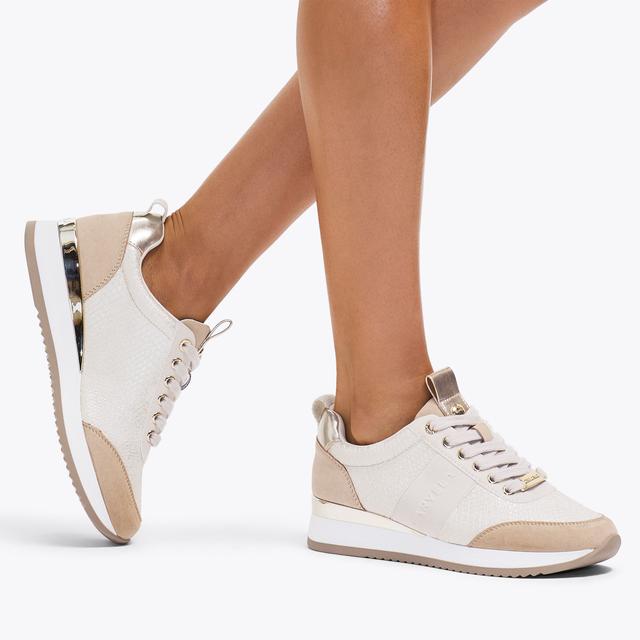 Carvela By Kurt Geiger FRAME RUNNER Bone Snake Print Trainer By CARVELA