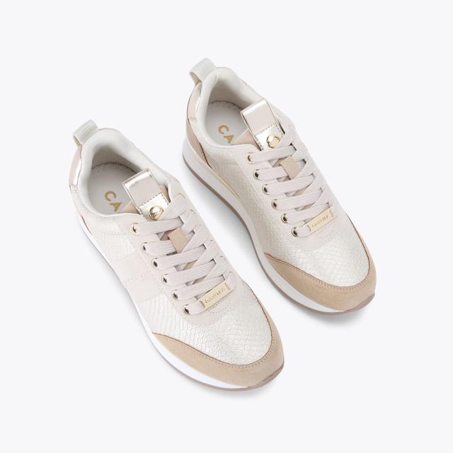 Carvela By Kurt Geiger FRAME RUNNER Bone Snake Print Trainer By CARVELA