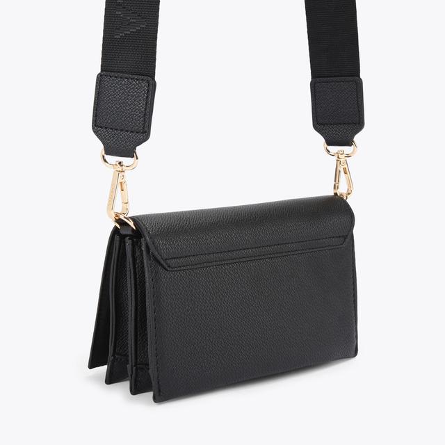 Carvela By Kurt Geiger FRAME WALLET X BODY Black Textured Cross Body Wallet By CARVELA