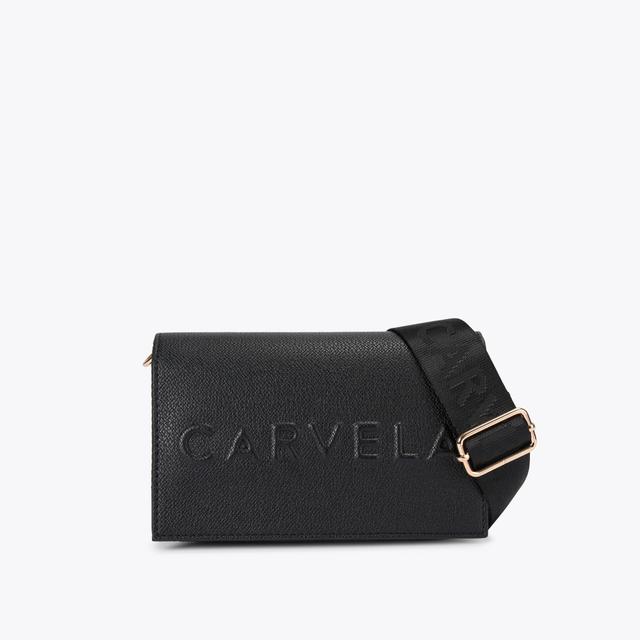 carvela by kurt geiger FRAME WALLET X BODY Black Textured Cross Body Wallet by CARVELA