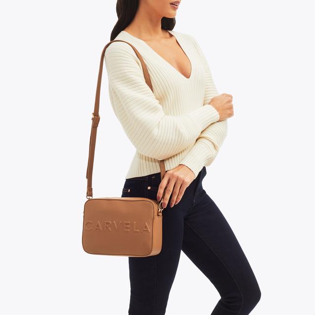 Carvela By Kurt Geiger FRAME X BODY Tan Cross Body Bag By CARVELA