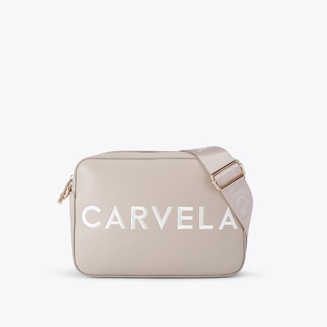 carvela by kurt geiger FRAME X BODY Taupe Textured Cross Body Bag by CARVELA
