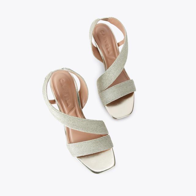 Carvela By Kurt Geiger GALA BLOCK 60 Gold Block Heel Sandals By CARVELA